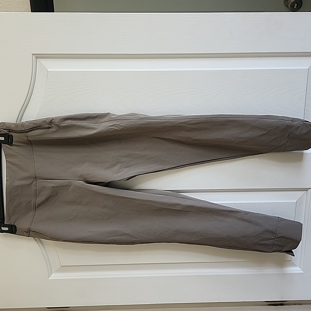 Taupe High-Waisted Athletic Leggings
